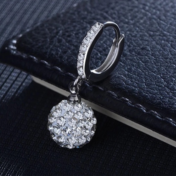 New S925 ball round crystal zircon Earrings - Picture 4 of 4